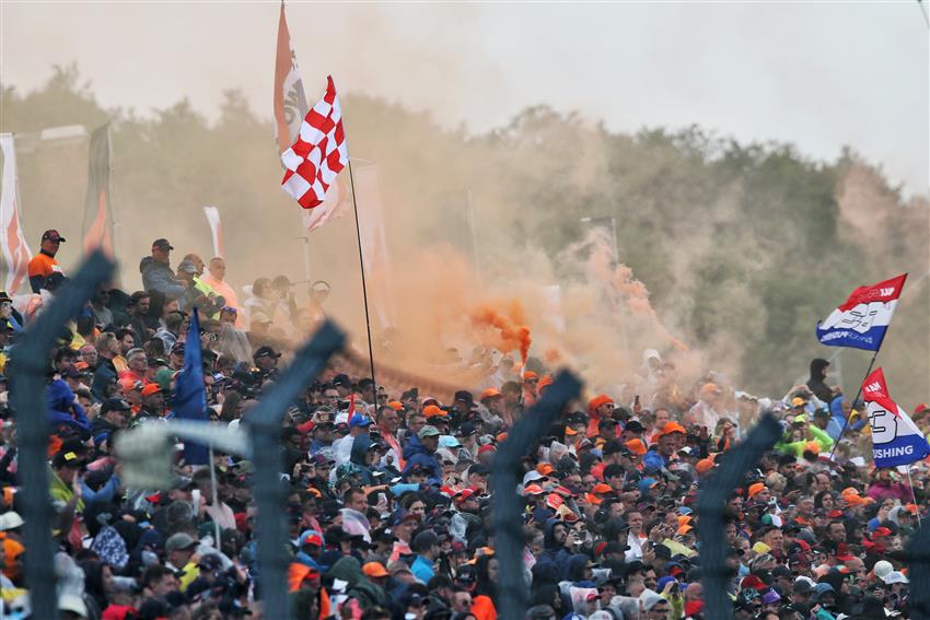 Hungarian grandstands and flags